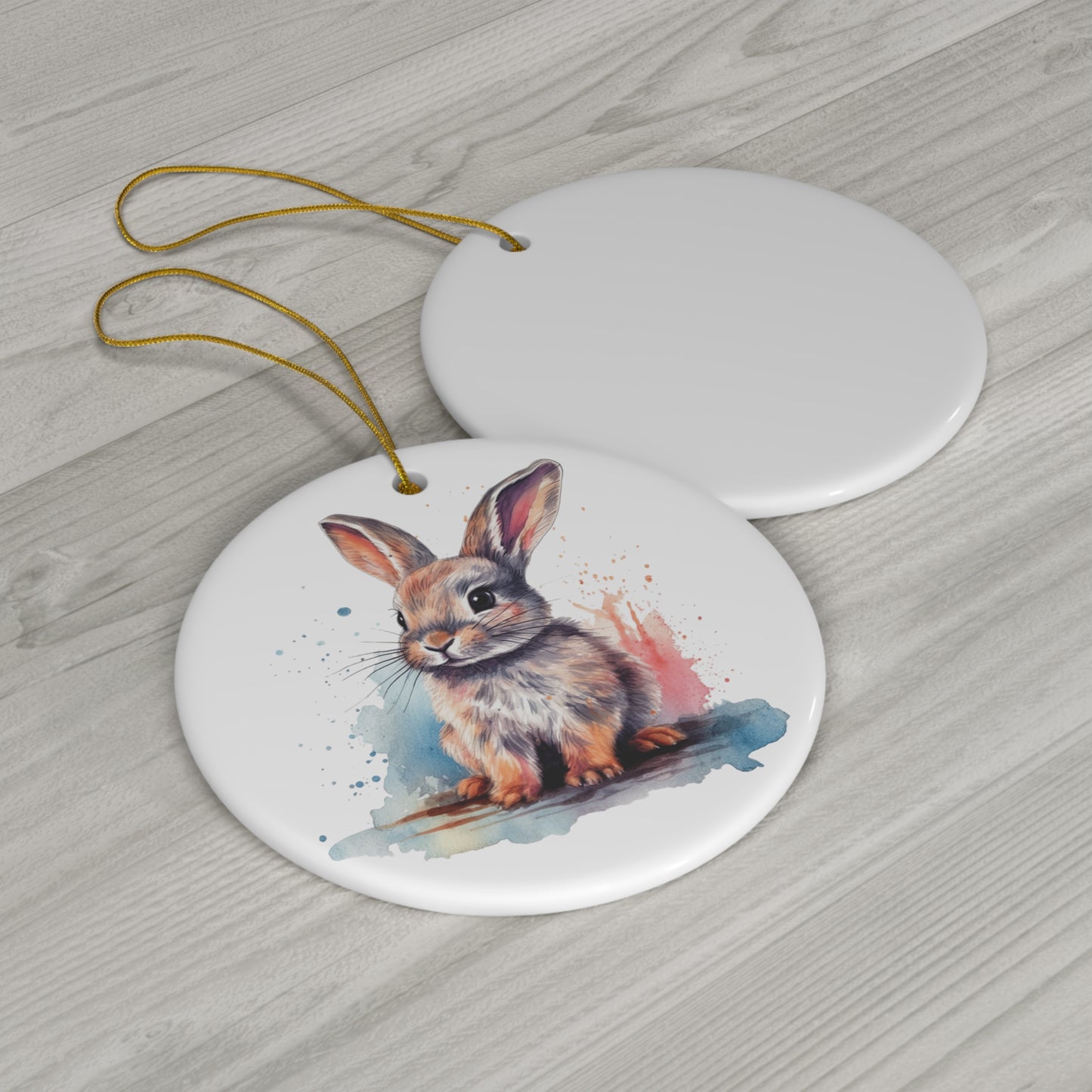 Bunny Ceramic Ornament Christmas Gift Cute Rabbit Ornament Bunny Ornament Cute Bunny Pastel Christmas Ornament