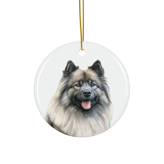 Keeshond Ceramic Ornament