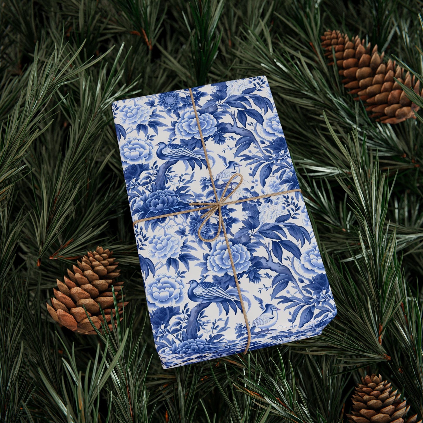 Blue Chinoiserie Gift Wrapping Paper