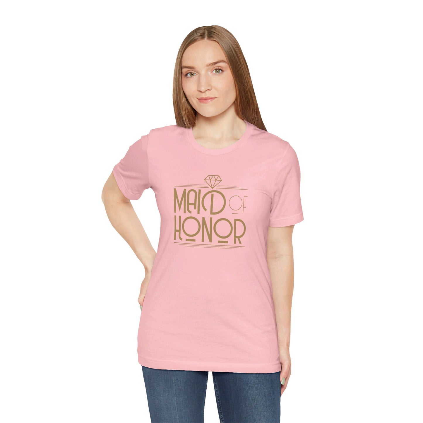 Maid of Honor Art Deco Unisex Jersey Short Sleeve Tee Bachelorette Party Shirt