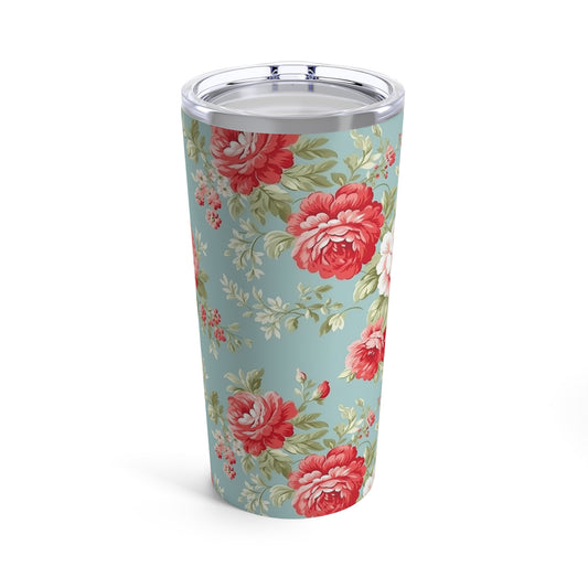 Shabby Chic Cottagecore Rose Tumbler 20oz Flower Tumbler Garden Theme