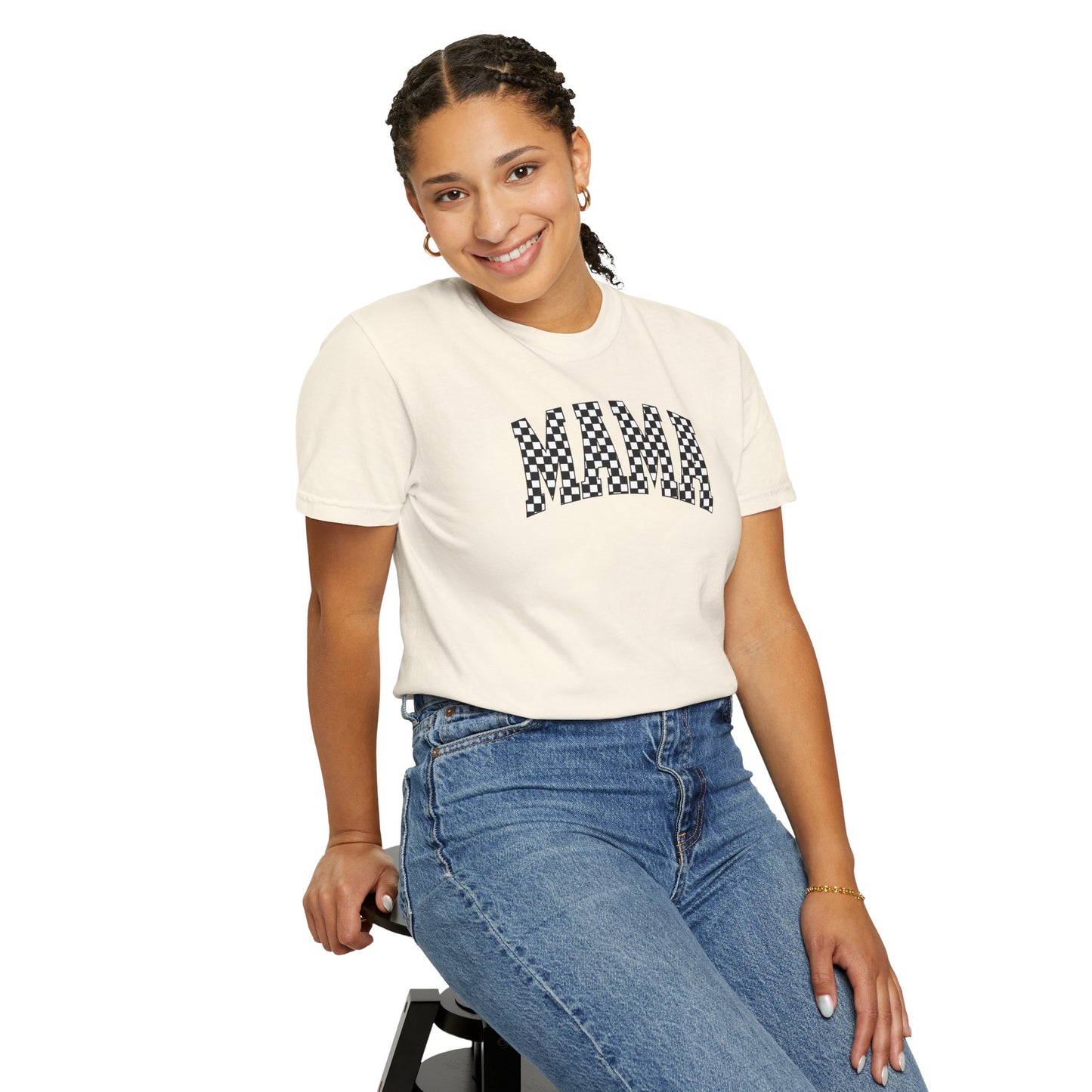 Checkered Mama Unisex T-shirt, Mother's Day Gift, Mom Life Shirt, Family Plaid Tee, Birthday Present for Mom, Gender-Neutral Shirt