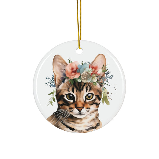 Bengal Cat Ceramic Ornament Christmas Gift