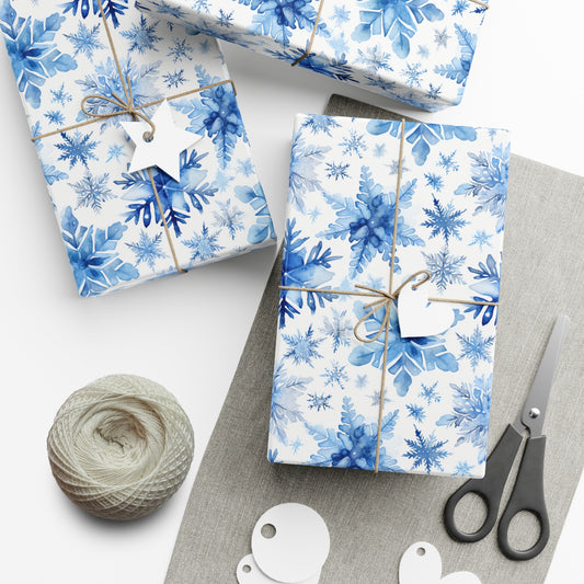 Gift Wrap, Cute Christmas Snowflakes Giftwrap Beautiful Wrapping Paper, Christmas Gift Wrap, Holiday Paper, Gift Wrap