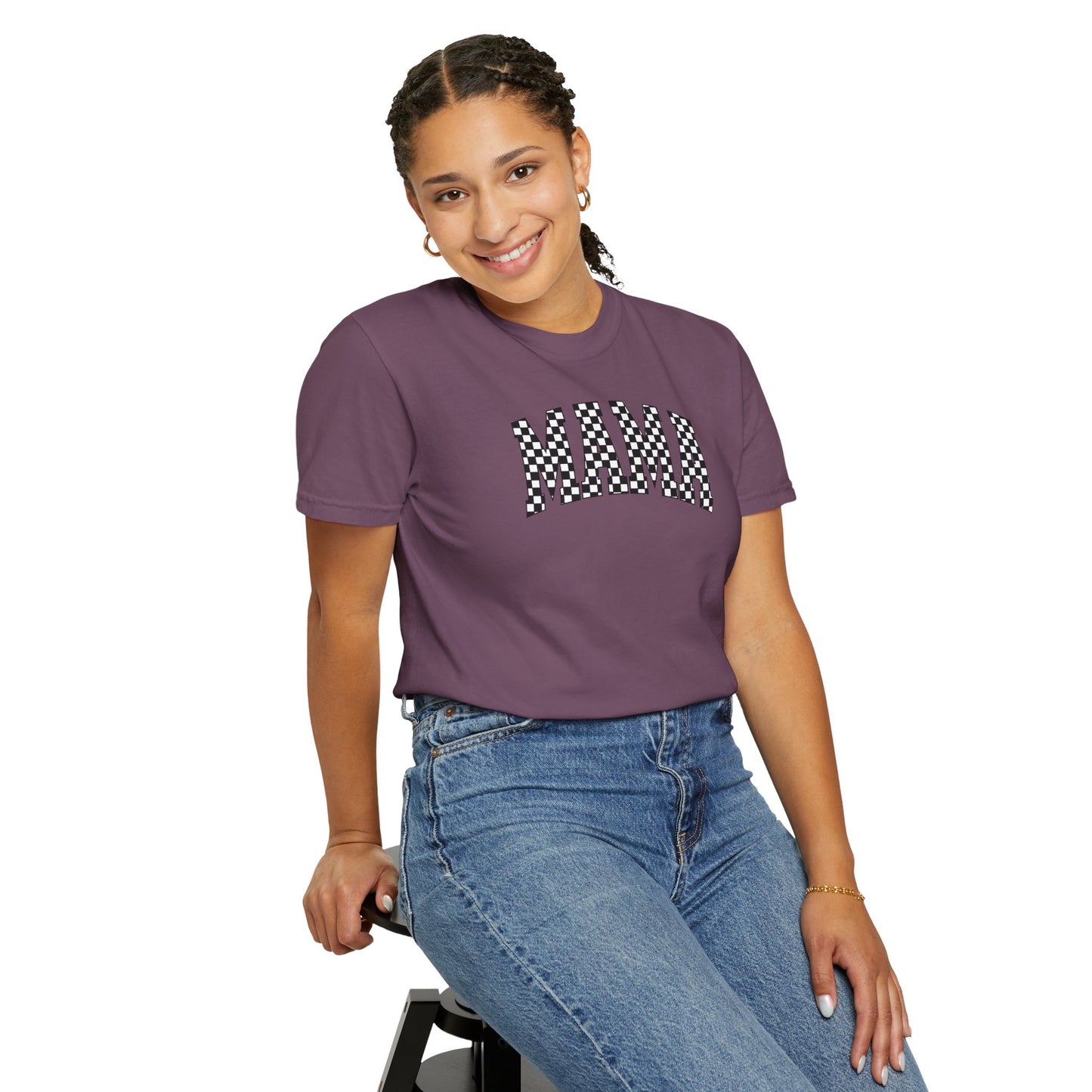 Checkered Mama Unisex T-shirt, Mother's Day Gift, Mom Life Shirt, Family Plaid Tee, Birthday Present for Mom, Gender-Neutral Shirt