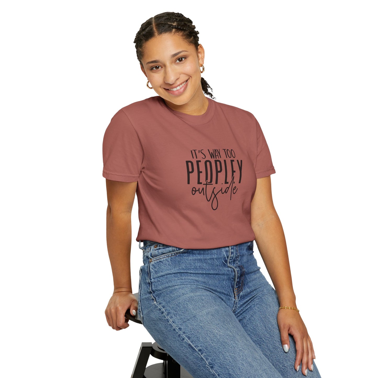 It's Too Peopley Tee, Sarcastic Graphic Shirt, Unisex T-shirt Gift, Introvert Humor Top, Snarky Saying Apparel