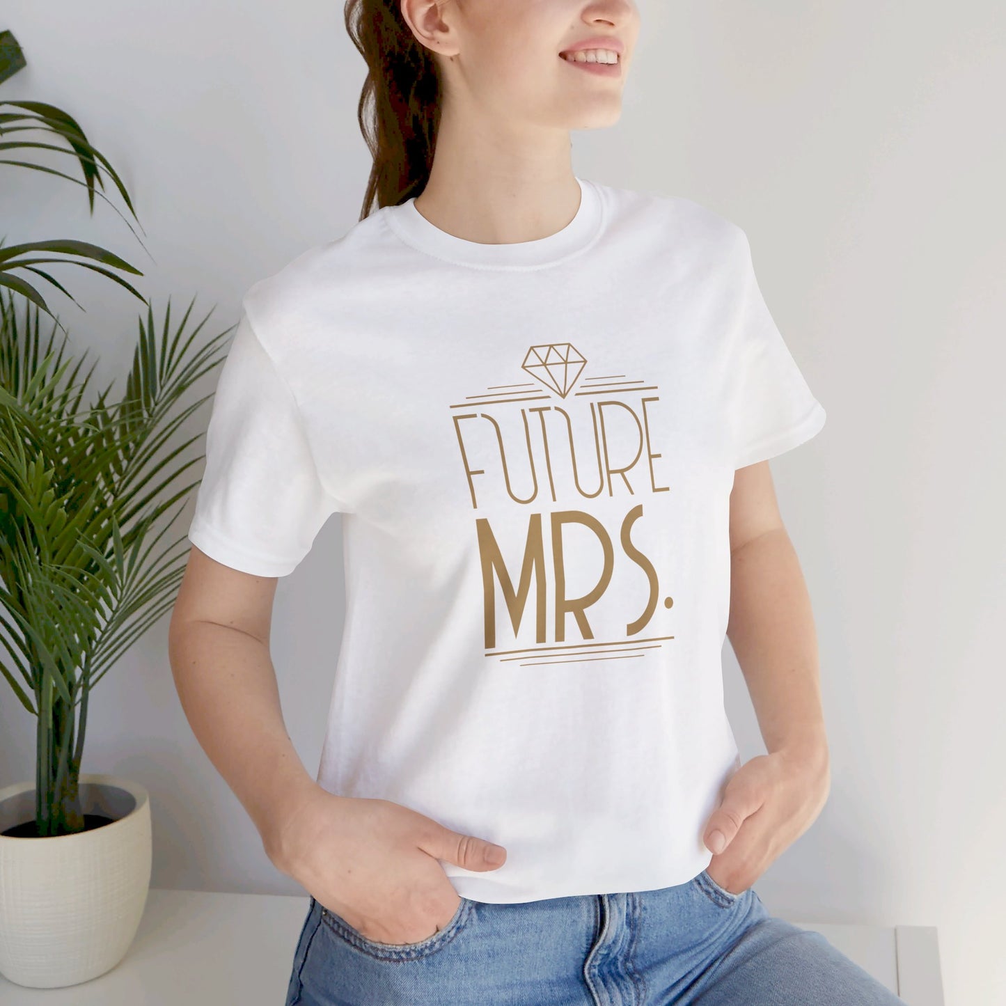 Future Mrs Art Deco Unisex Jersey Short Sleeve Tee Bachelorette Party Shirt