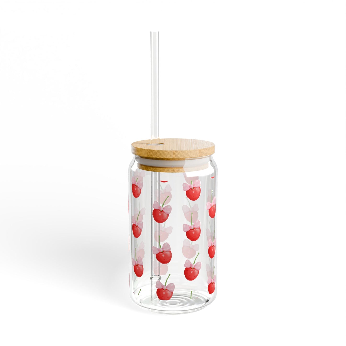 Cherries and Bows Couquette Sipper Glass, 16oz