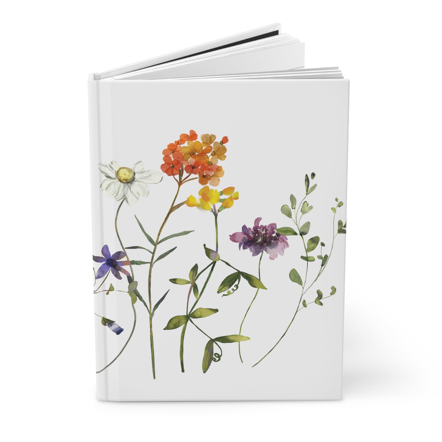 Floral Wildflower Hardcover Journal Matte Notebook