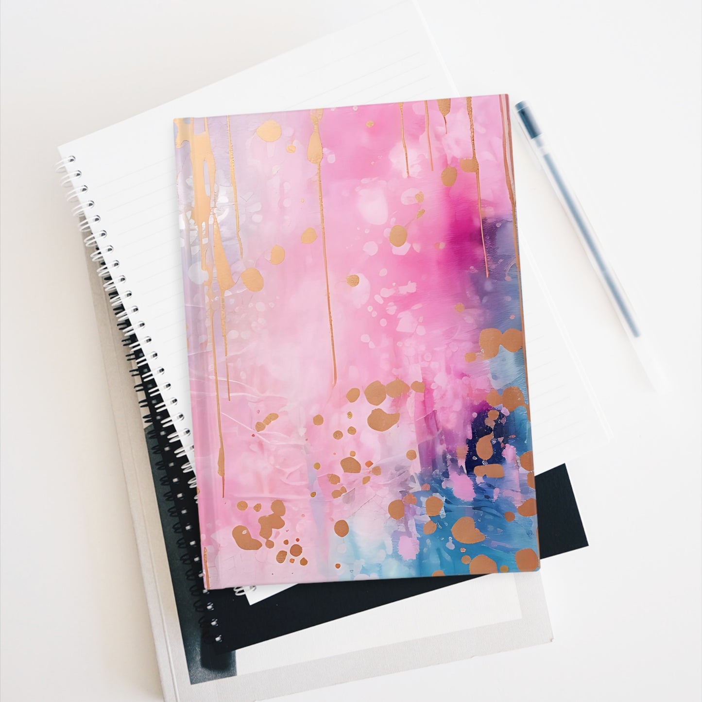 Pink Drip Notebook Blank Diary Mood Journal