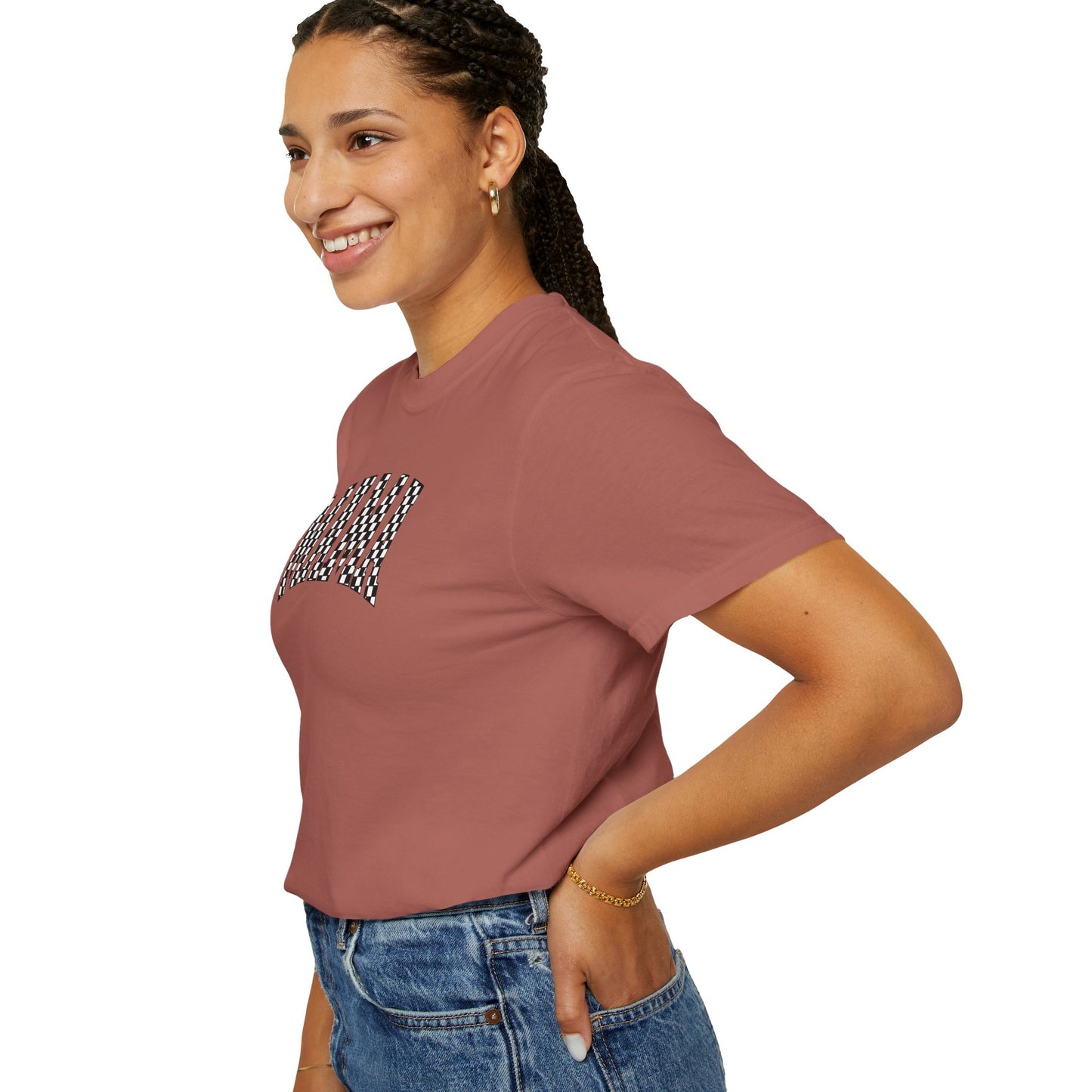 Checkered Mama Unisex T-shirt, Mother's Day Gift, Mom Life Shirt, Family Plaid Tee, Birthday Present for Mom, Gender-Neutral Shirt