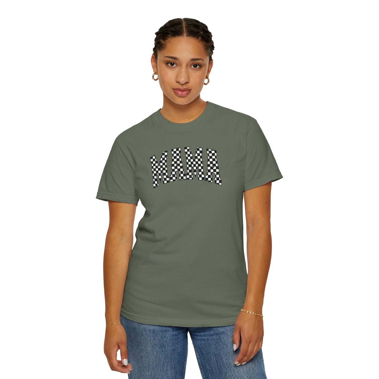 Checkered Mama Unisex T-shirt, Mother's Day Gift, Mom Life Shirt, Family Plaid Tee, Birthday Present for Mom, Gender-Neutral Shirt