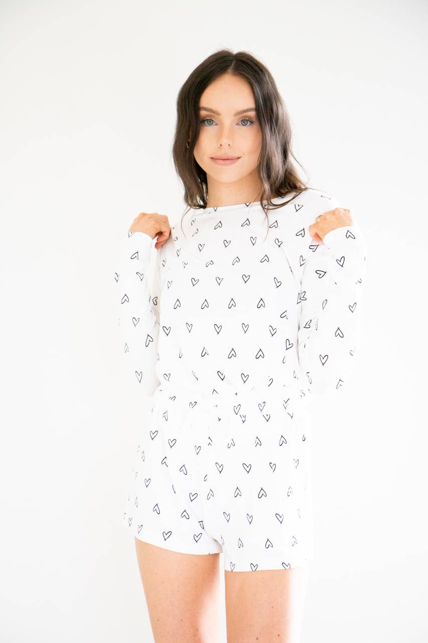 Piper Sleep Set with Black Hearts