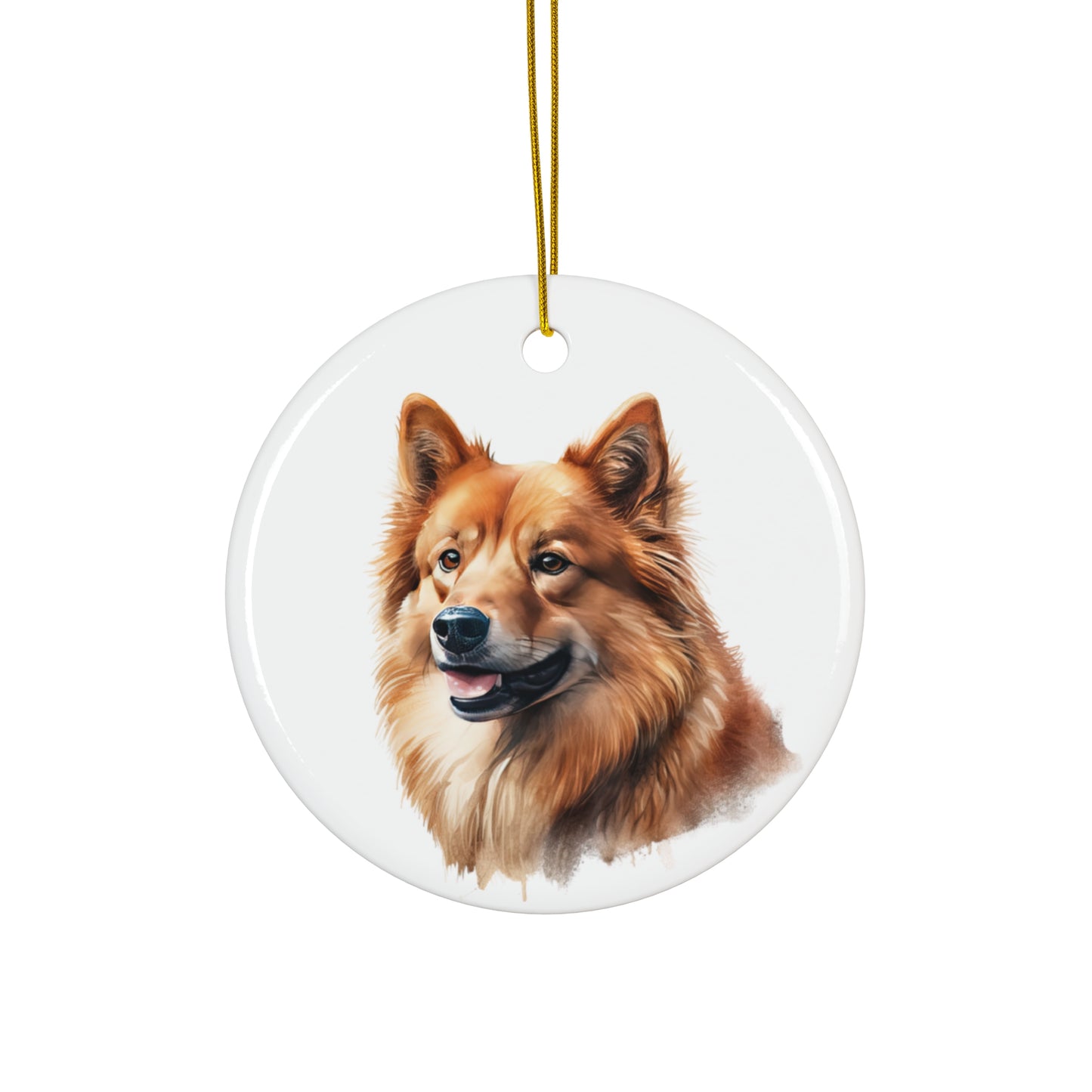 Finnish Spitz Ceramic Ornament