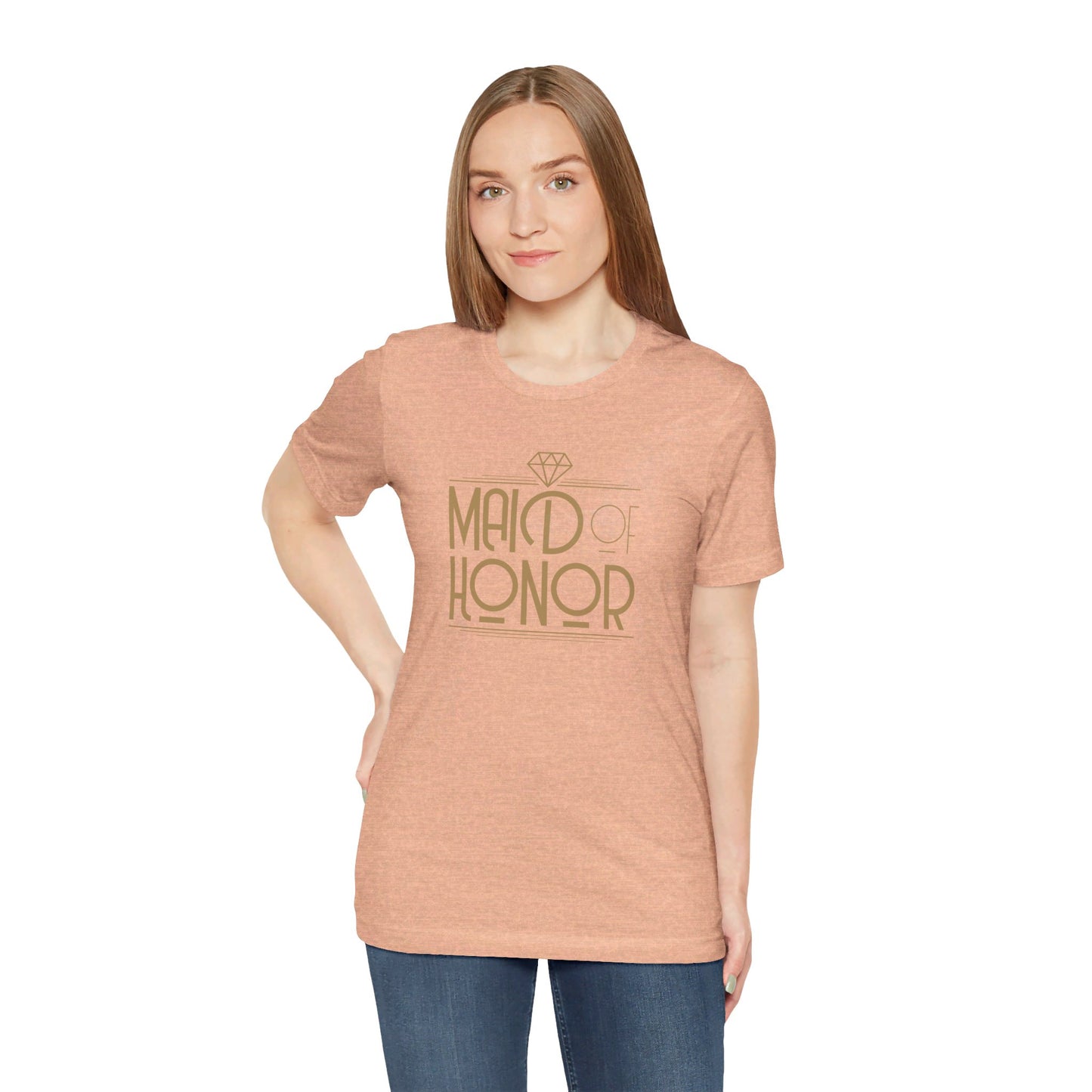 Maid of Honor Art Deco Unisex Jersey Short Sleeve Tee Bachelorette Party Shirt