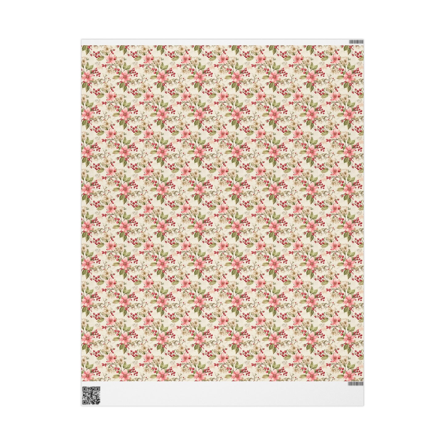 Christmas Pink Flower Gift Wrap