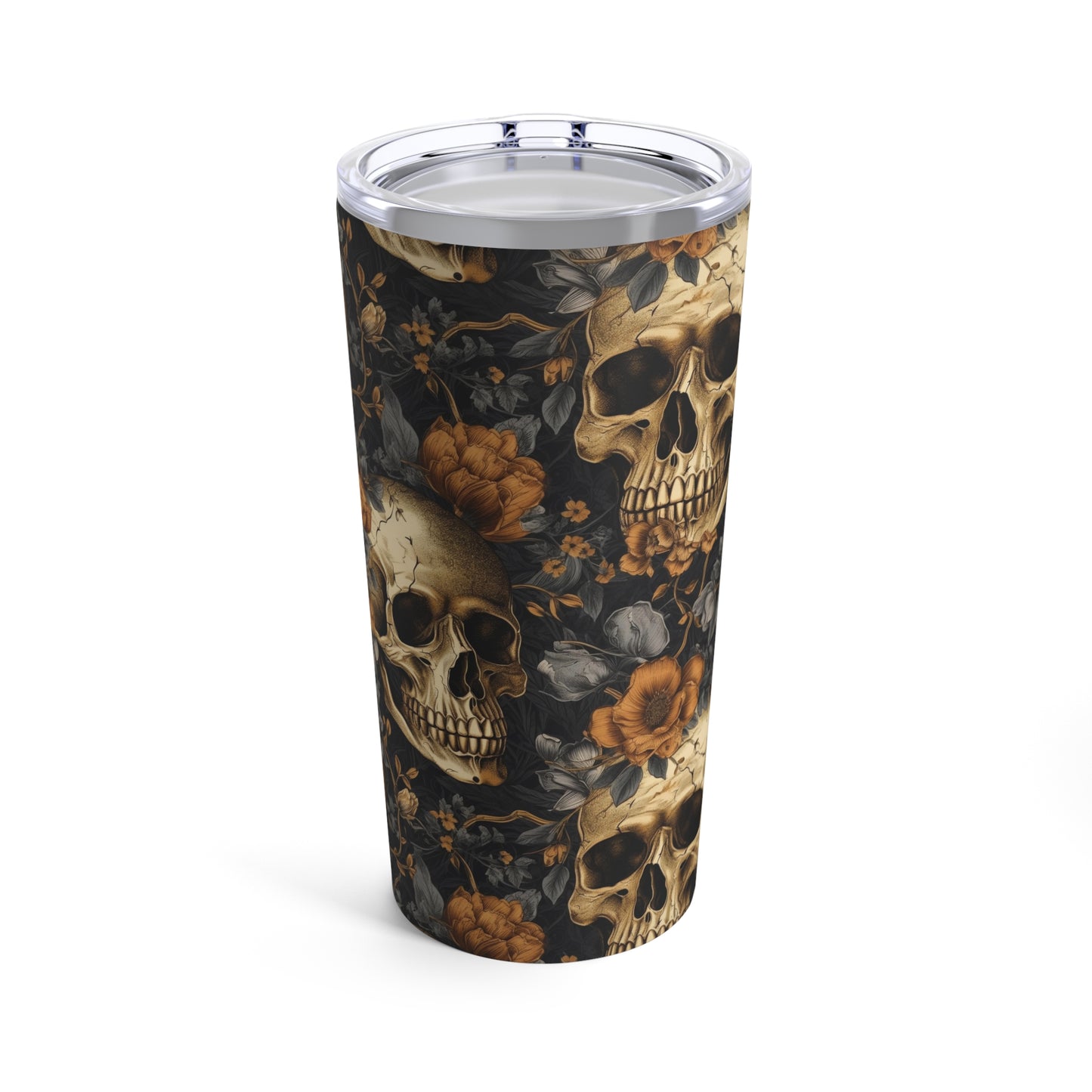 Victorian Skulls and Flowers Tumbler 20oz