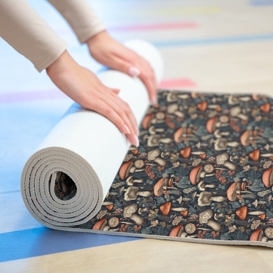 Vintage Cottagecore Mushroom Foam Yoga Mat 24x72in