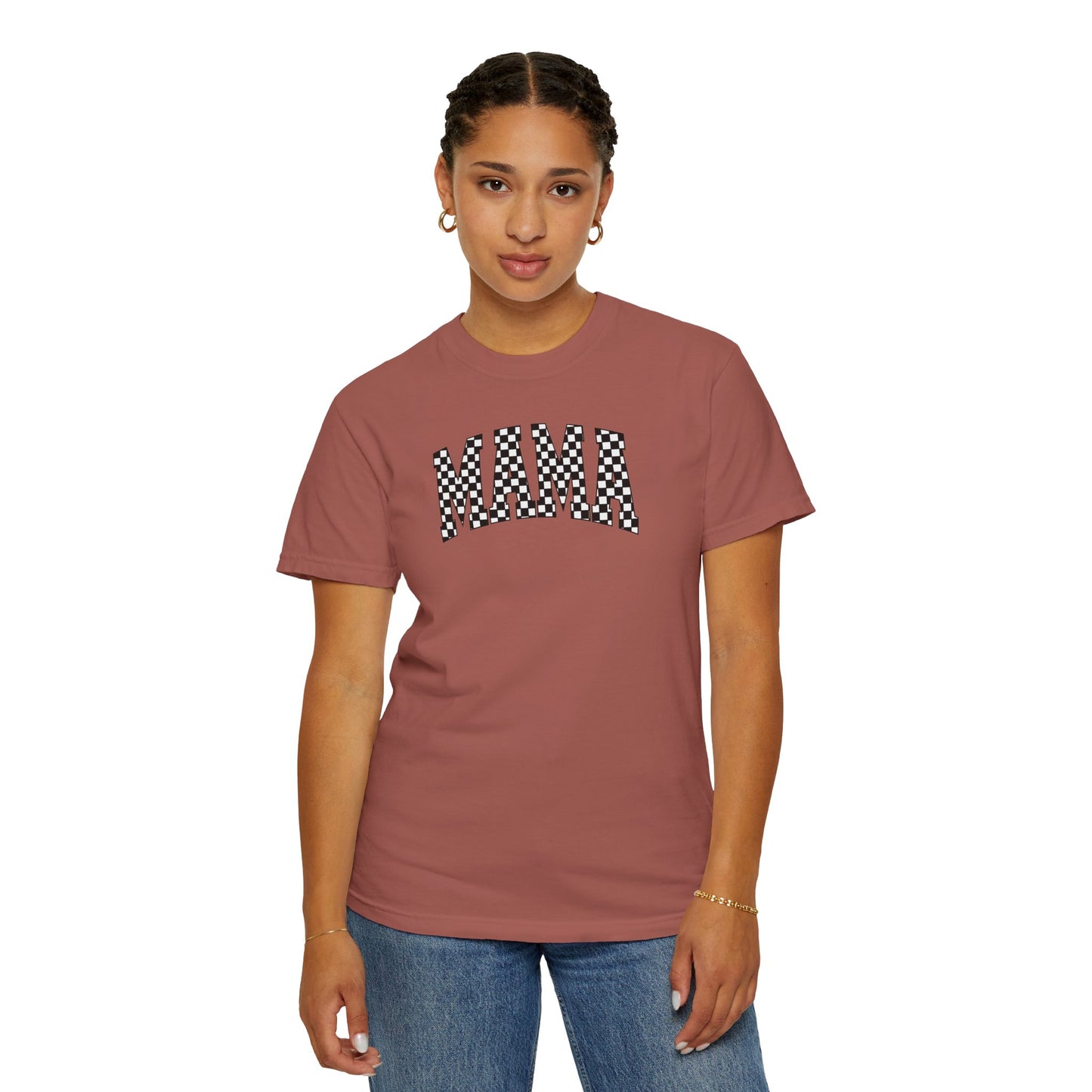 Checkered Mama Unisex T-shirt, Mother's Day Gift, Mom Life Shirt, Family Plaid Tee, Birthday Present for Mom, Gender-Neutral Shirt