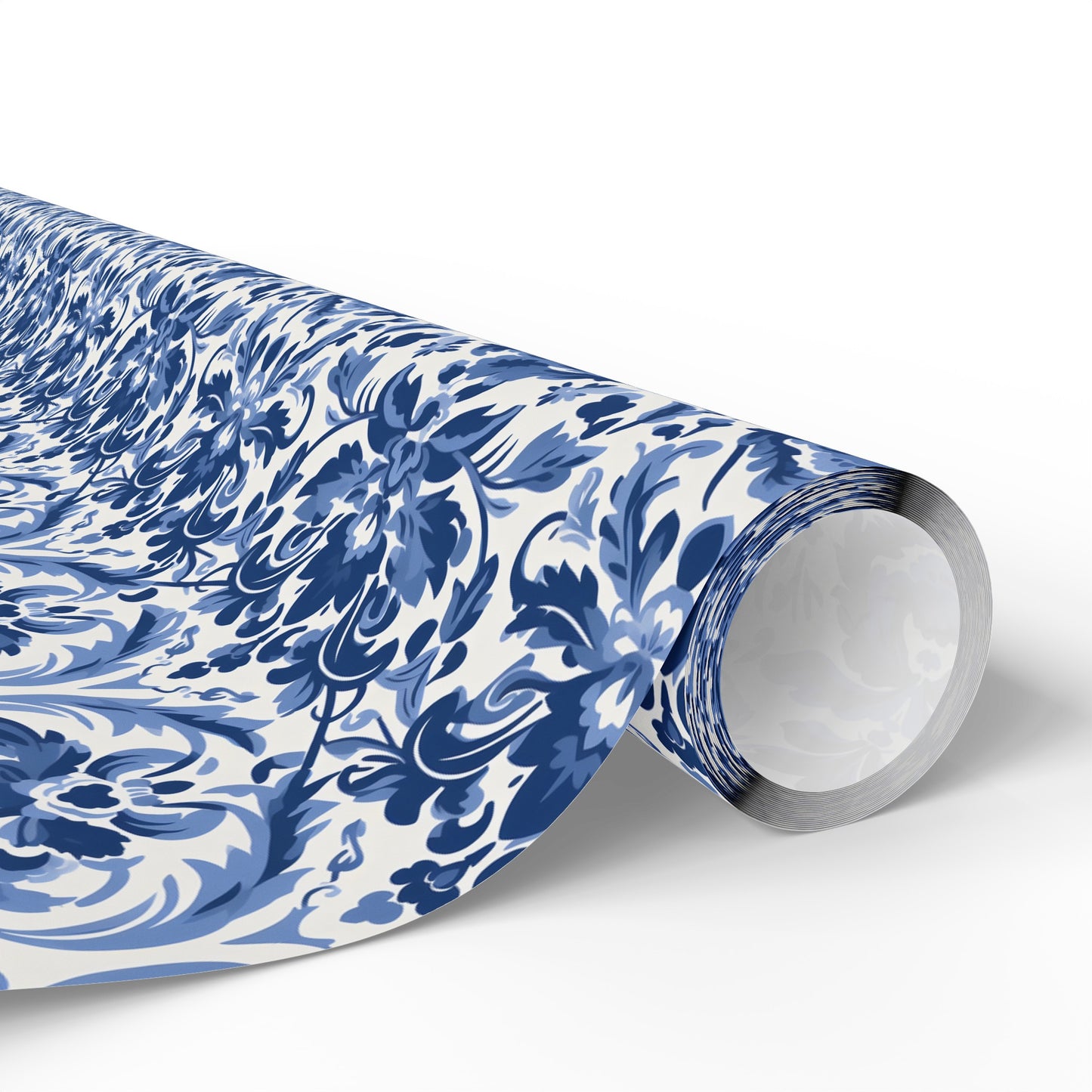 Blue Damask Wrapping Paper