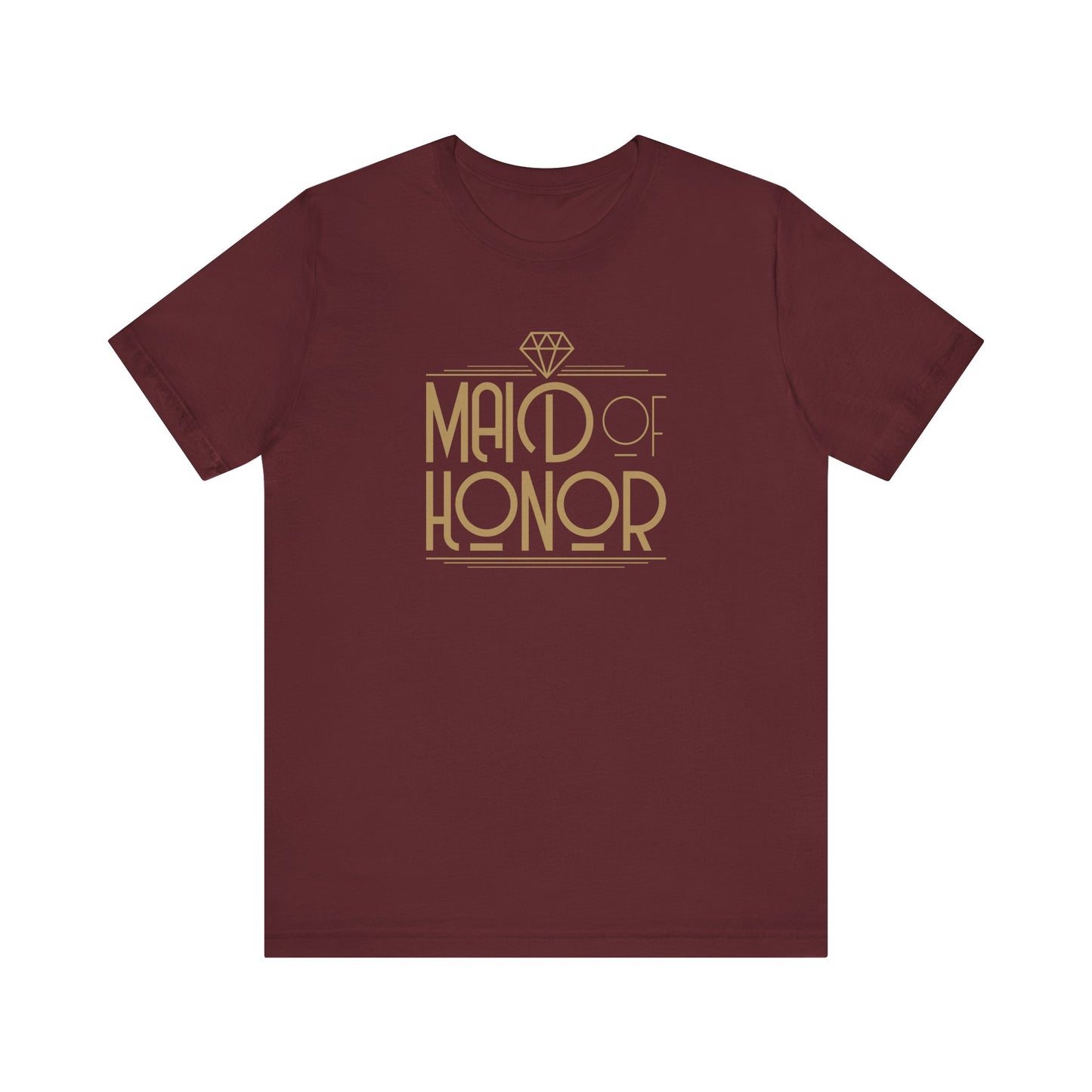 Maid of Honor Art Deco Unisex Jersey Short Sleeve Tee Bachelorette Party Shirt