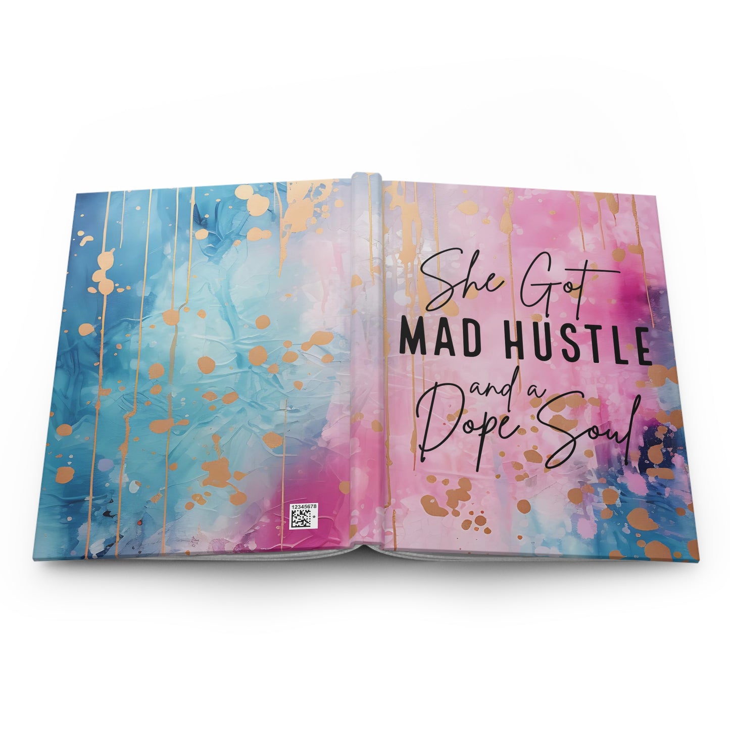 Mad Hustle Trendy Motivational Paint Style Hardcover Journal