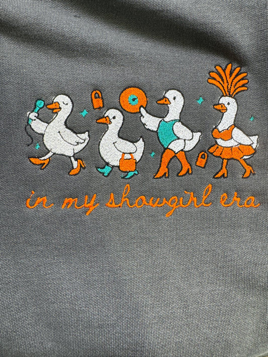 In My Showgirl Era — Embroidered Goose Sweatshirt