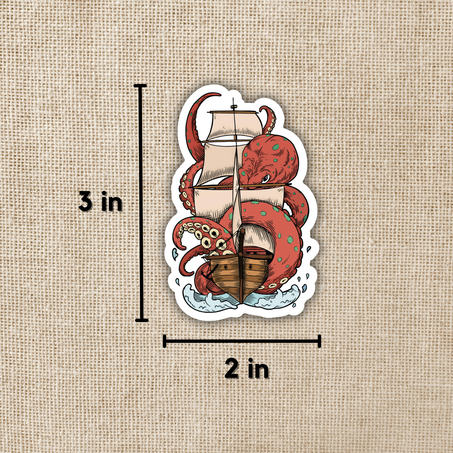 Kraken Attacking Ship Sticker