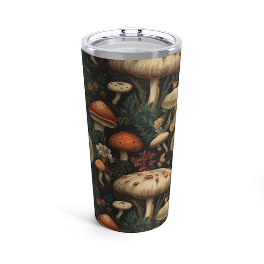 Vintage Cottagecore Mushroom Tumbler 20oz