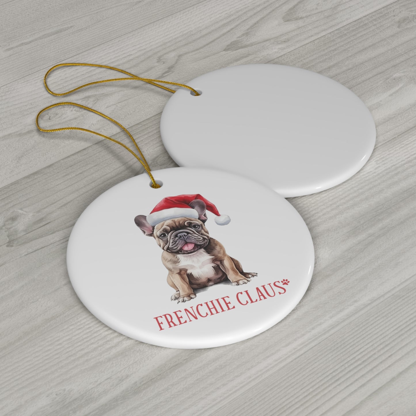 Frenchie Ceramic Ornament