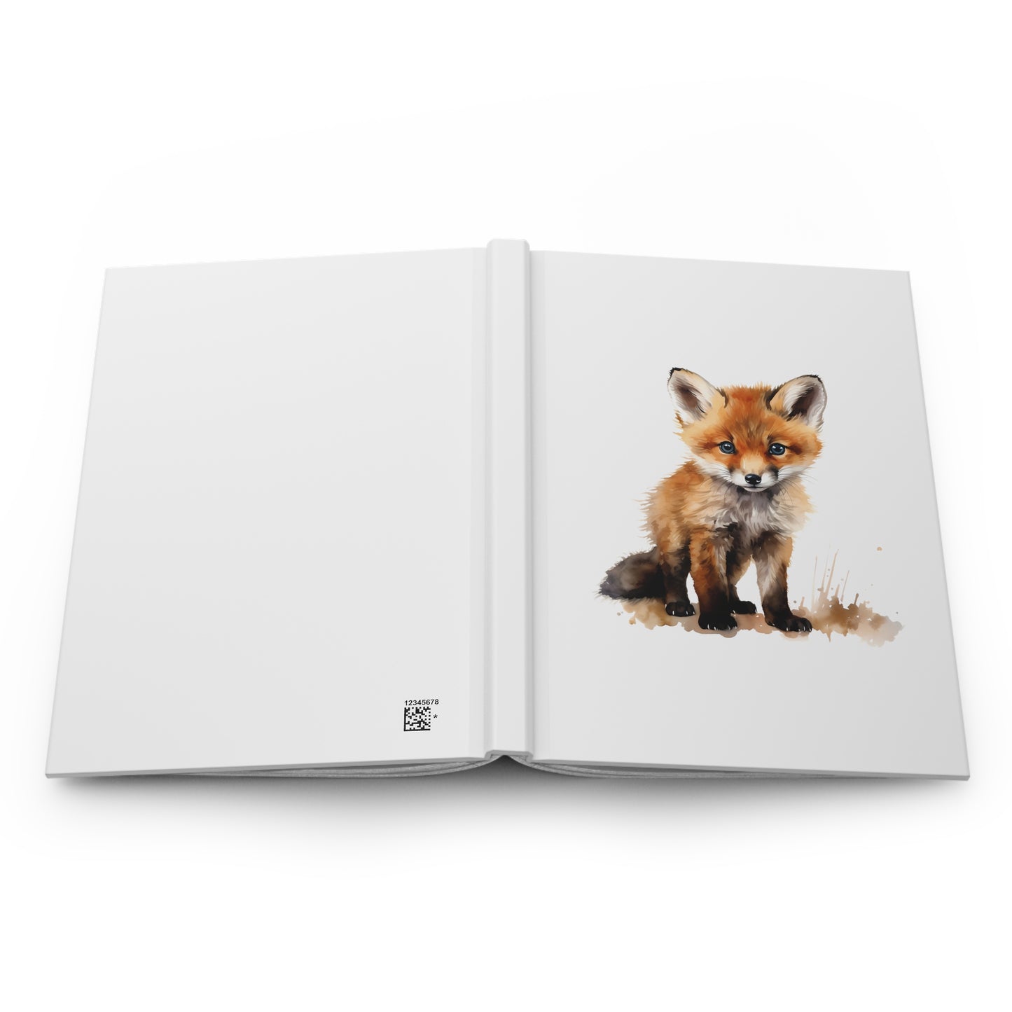 Cute Watercolor Fox Hardcover Journal Matte Notebook