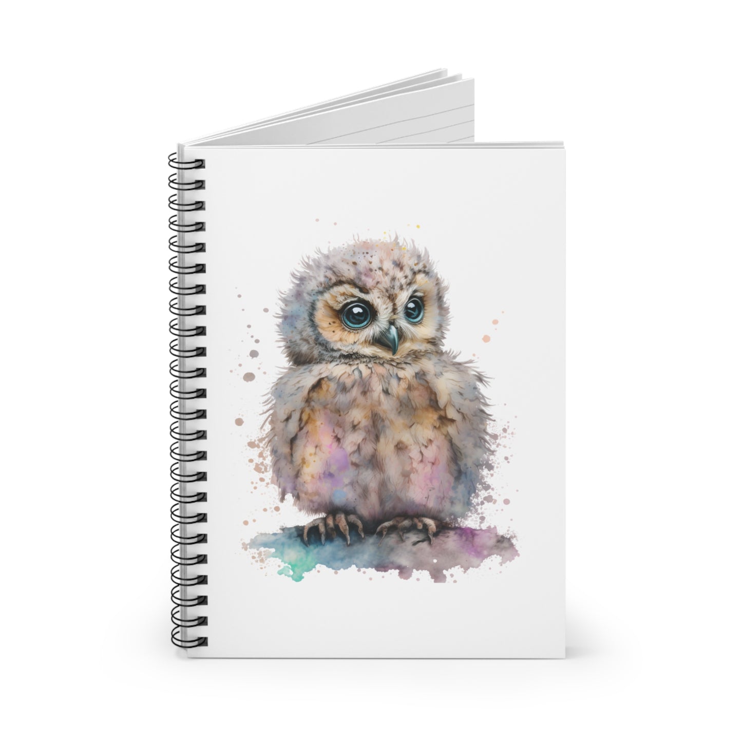 Watercolor Owlet Spiral Notebook - Ruled Line