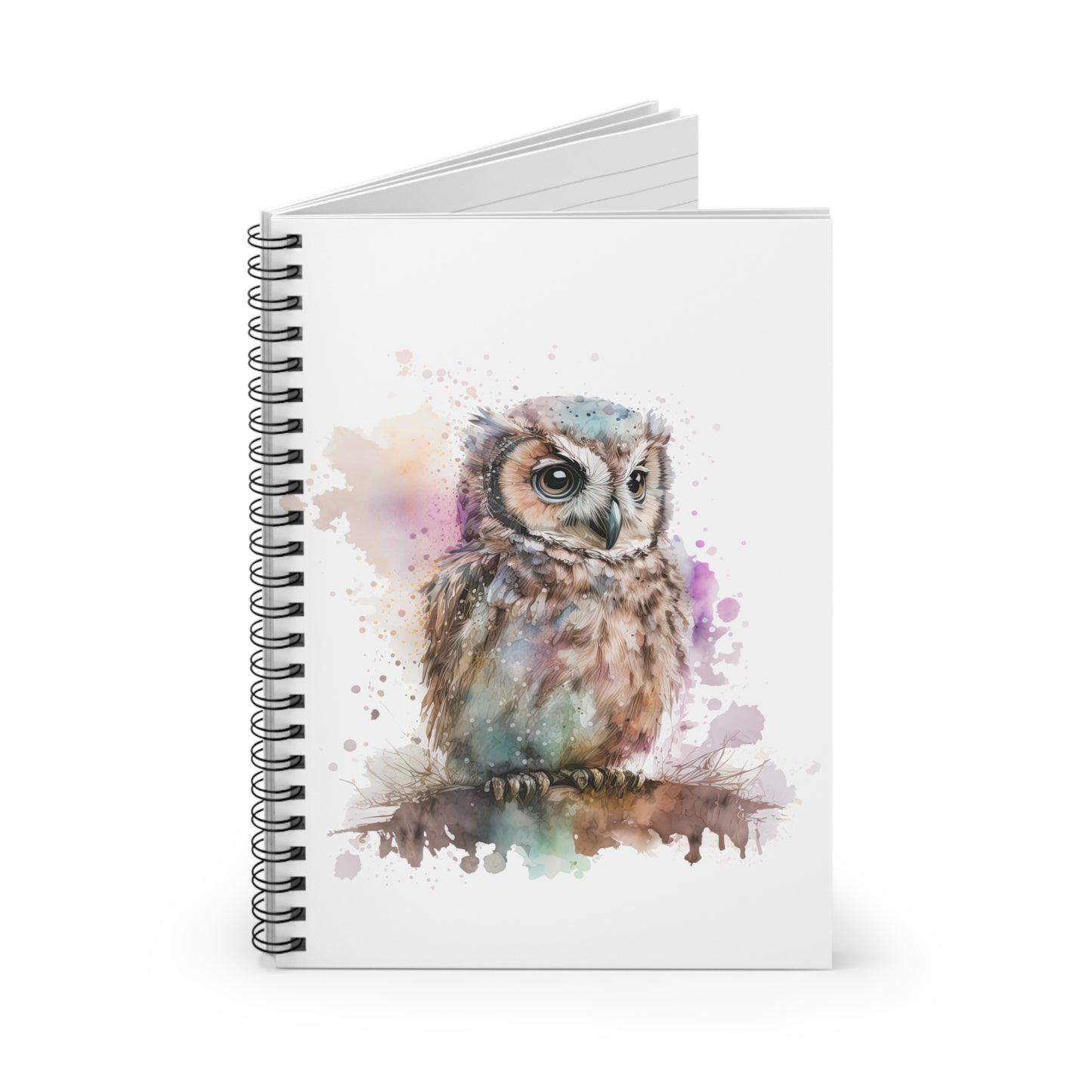 Watercolor Owlet Spiral Notebook - Ruled Line