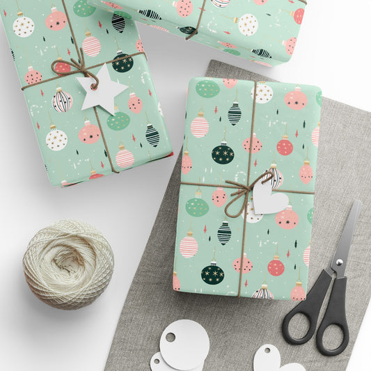 Christmas Ornament Gift Wrapping Paper Holiday Wrapping Paper Christmas Gift Wrapping Paper Gift Paper