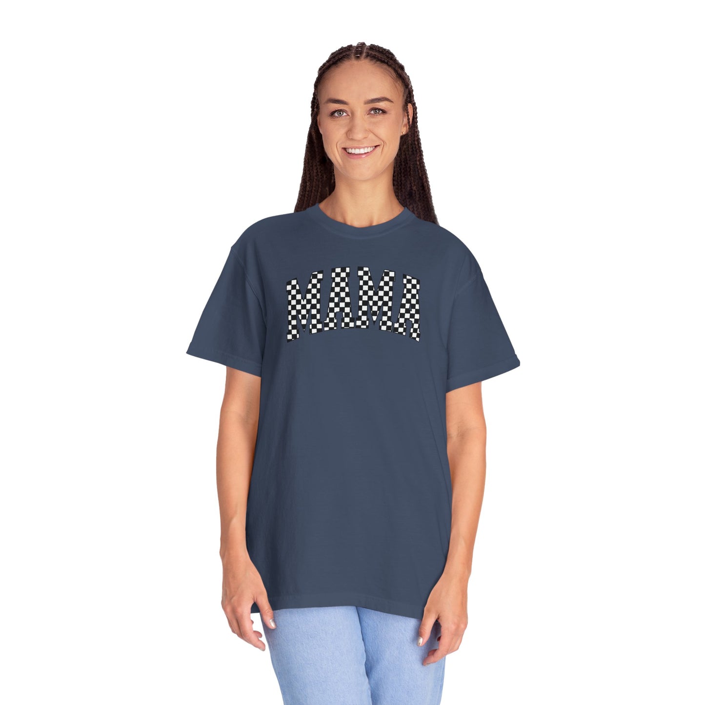 Checkered Mama Unisex T-shirt, Mother's Day Gift, Mom Life Shirt, Family Plaid Tee, Birthday Present for Mom, Gender-Neutral Shirt