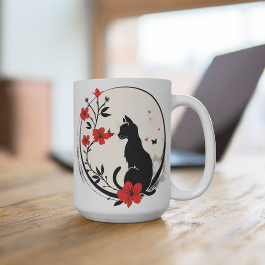 Black Cat and the Moon Mug 15oz