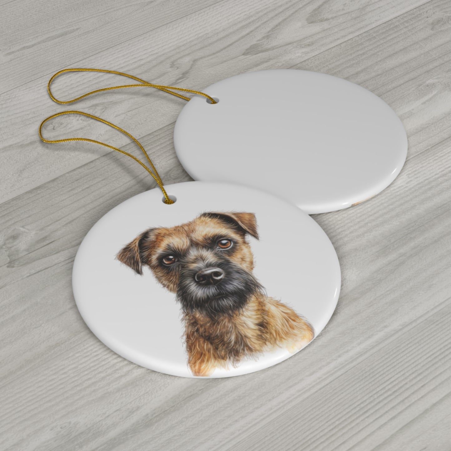 Border Terrier Ceramic Ornament Christmas Gift