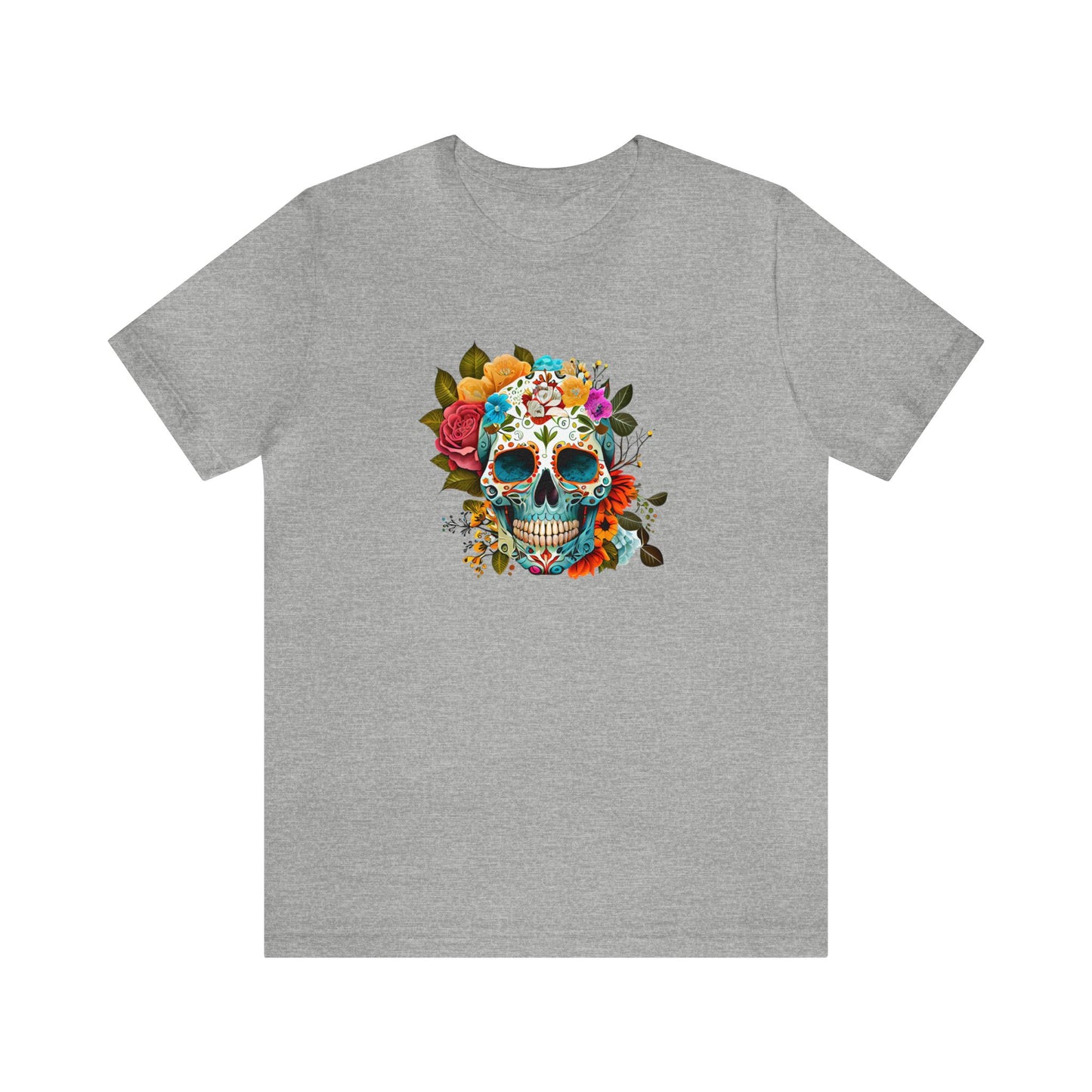 Sugar Skull Floral Shirt Unisex Jersey Short Sleeve Tee