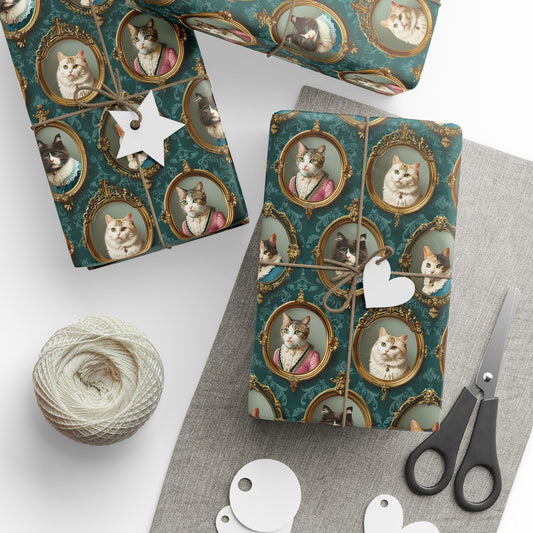 Cat Portrait Gift Wrapping Paper Cute Gift Wrap