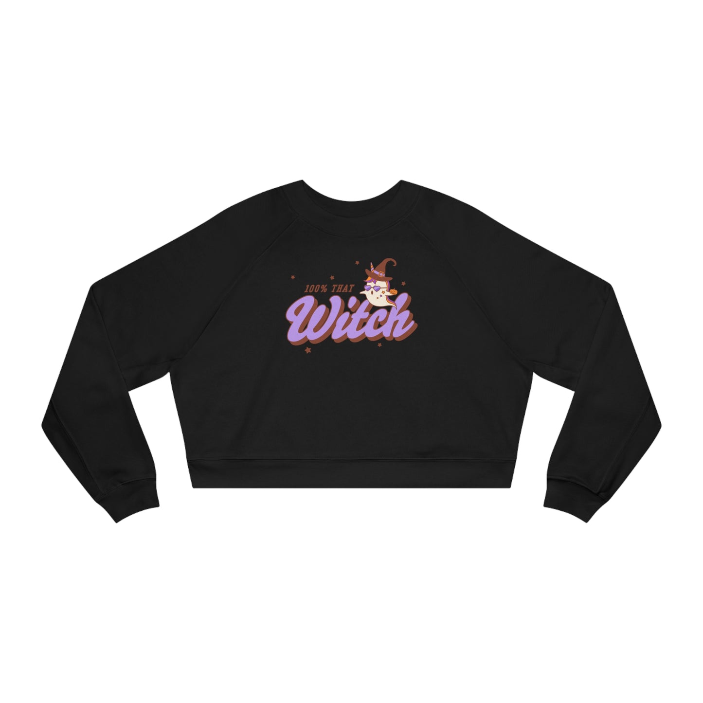 100% That Witch Women's Cropped Fleece Pullover Witchy Shirt