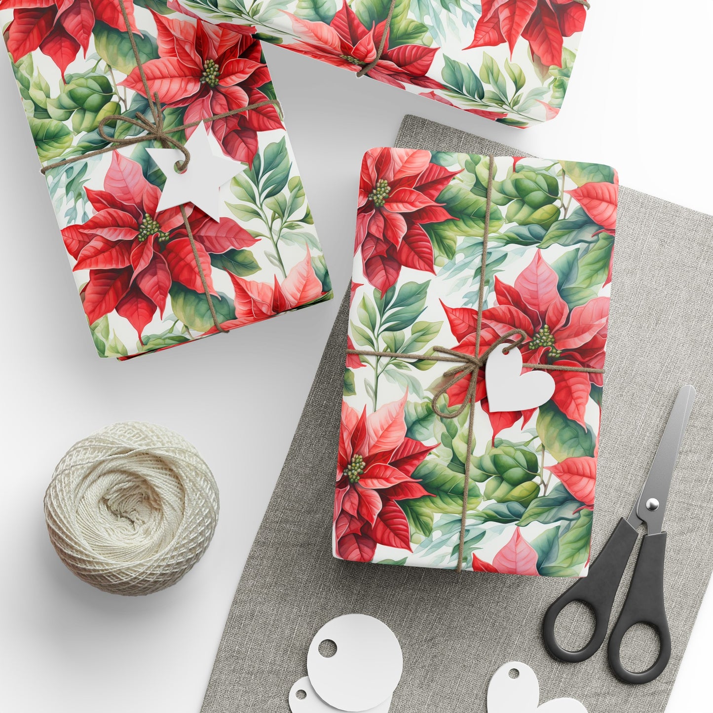 Poinsetta Christmas Gift Wrapping Paper