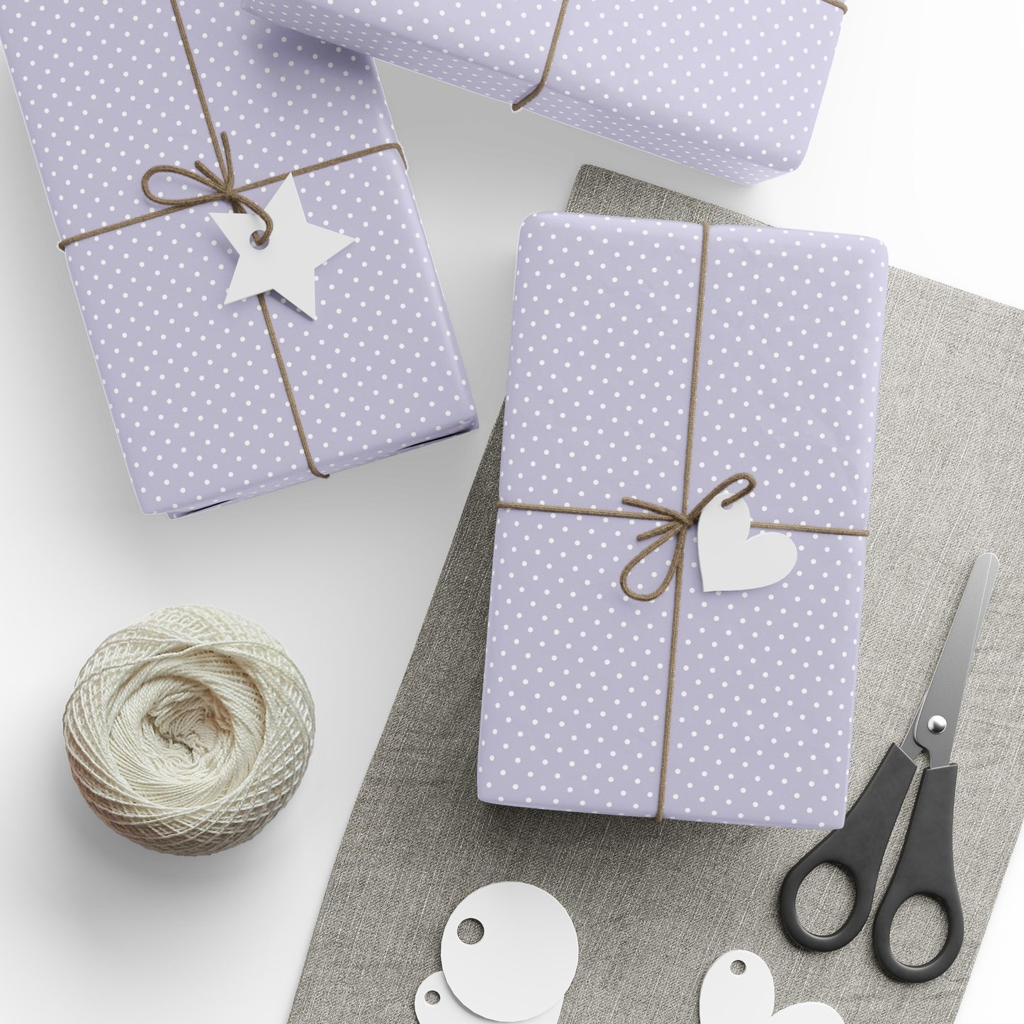 Purple and White Polka Dot Wrapping Paper