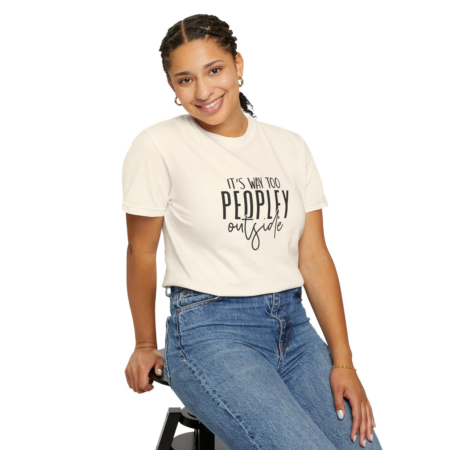 It's Too Peopley Tee, Sarcastic Graphic Shirt, Unisex T-shirt Gift, Introvert Humor Top, Snarky Saying Apparel