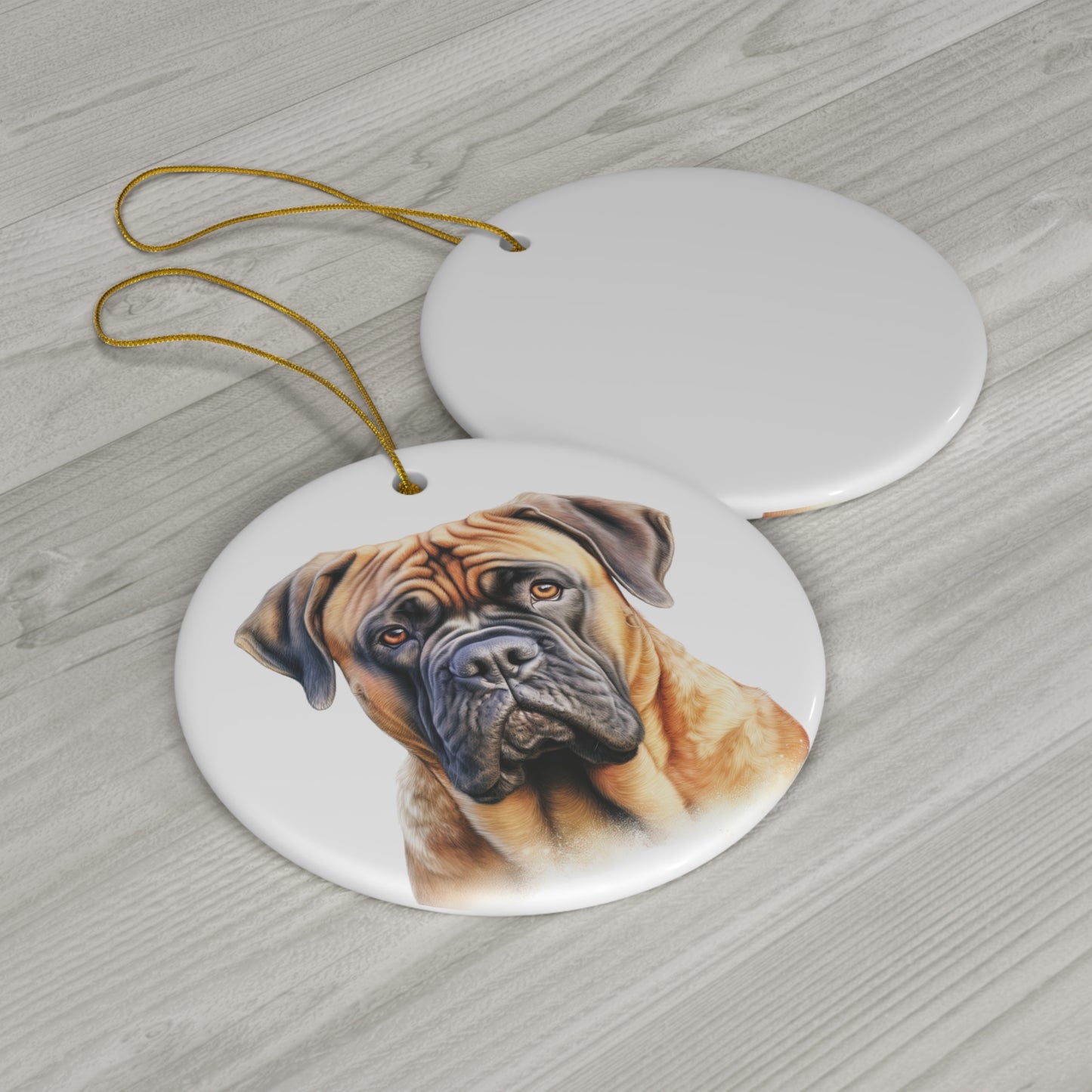 Bull Mastiff Ceramic Ornament Christmas Gift