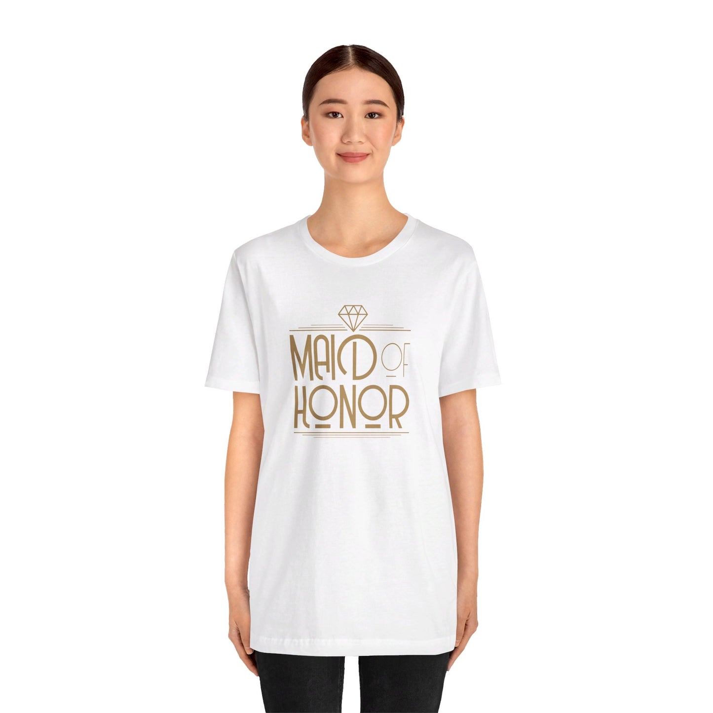 Maid of Honor Art Deco Unisex Jersey Short Sleeve Tee Bachelorette Party Shirt