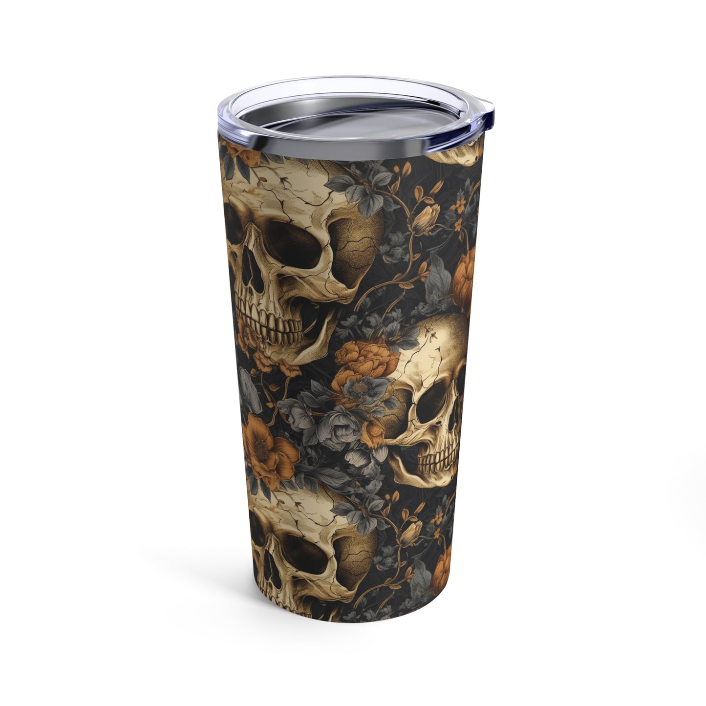 Victorian Skulls and Flowers Tumbler 20oz