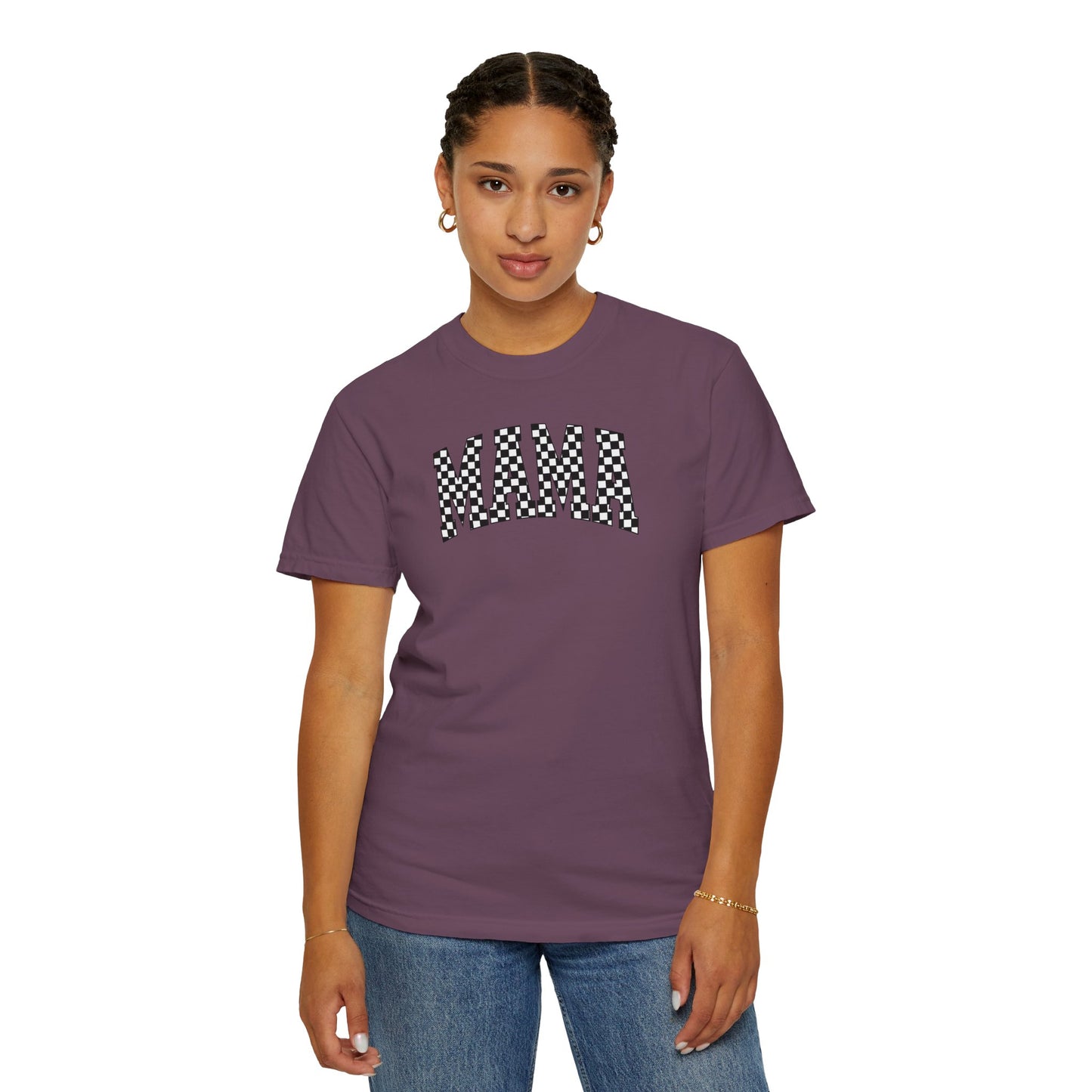 Checkered Mama Unisex T-shirt, Mother's Day Gift, Mom Life Shirt, Family Plaid Tee, Birthday Present for Mom, Gender-Neutral Shirt