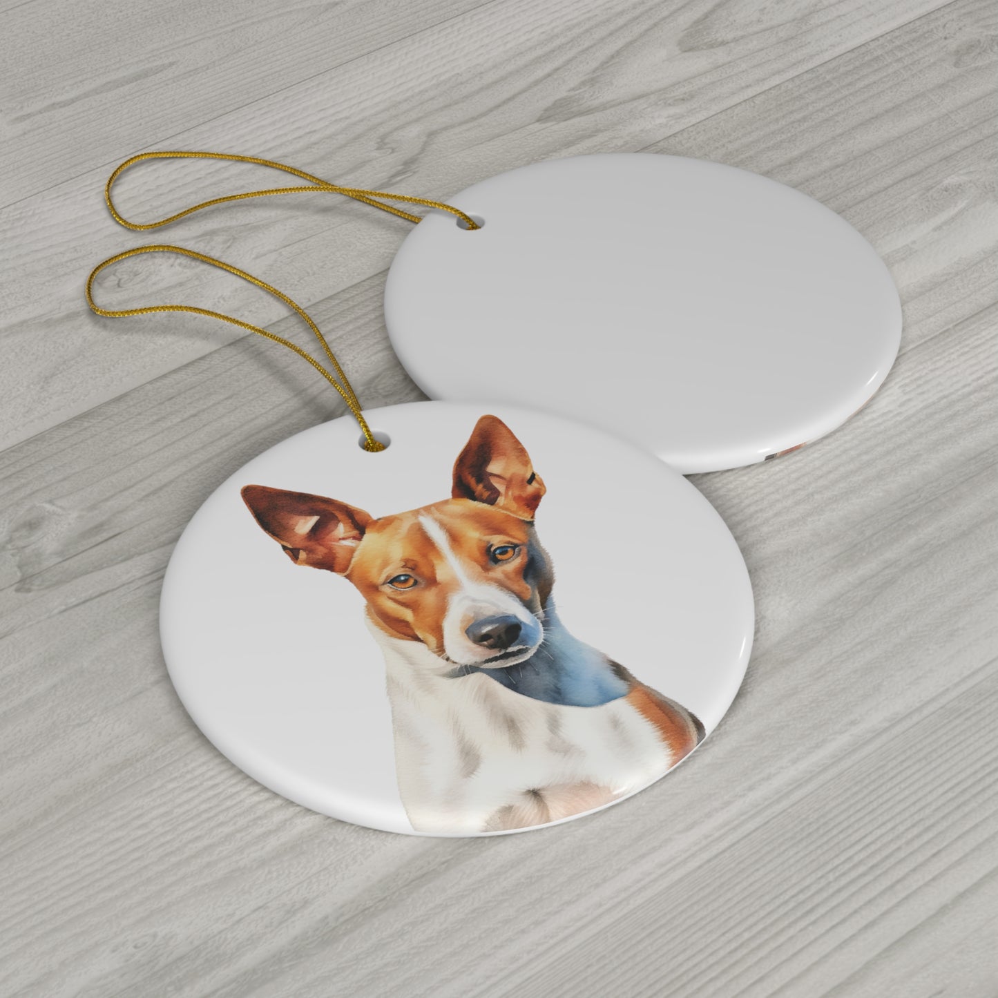 Basenji Ceramic Ornament