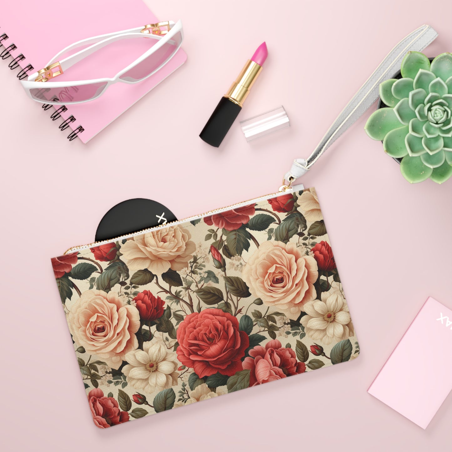 Retro Rose Clutch Bag