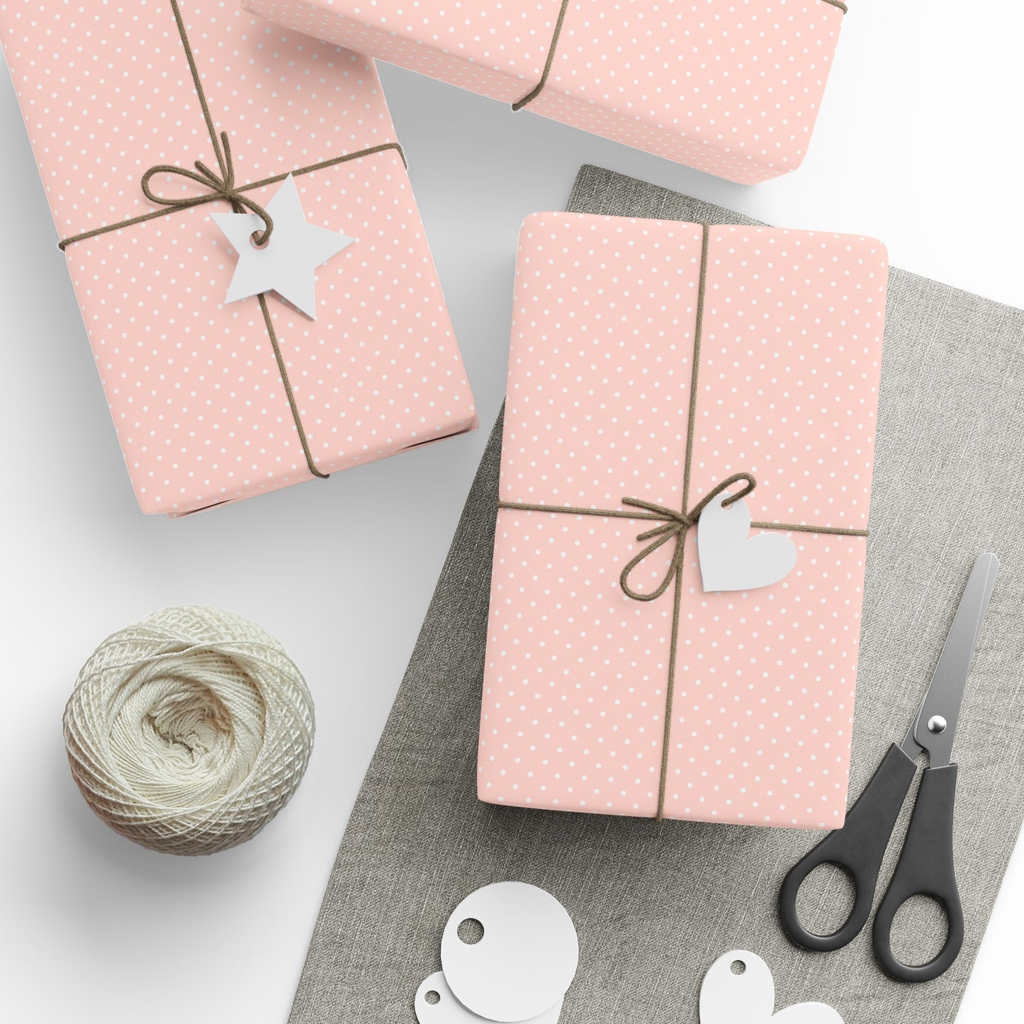 Pink and White Polka Dot Wrapping Paper